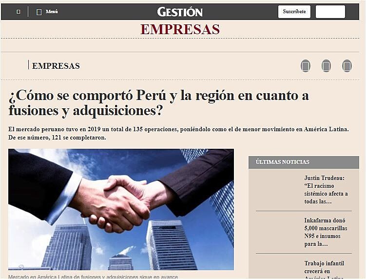 Cmo se comport Per y la regin en cuanto a fusiones y adquisiciones?